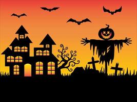 Silhouette Halloween Background Illustration vector