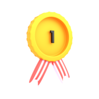 medalha de ouro do ícone 3d png