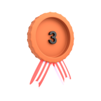 medalha de bronze do ícone 3d png