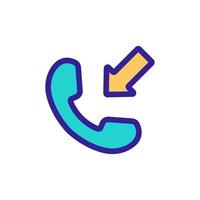 incoming call icon vector. Isolated contour symbol illustration vector