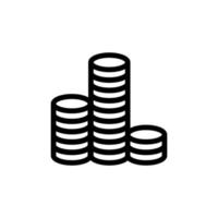 stacks of gold coins icon vector outline illustration