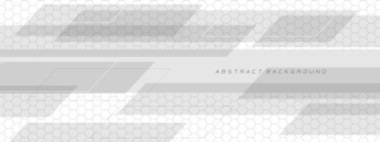 abstracto blanco gris geométrico futurista tecnología geométrica en malla hexagonal diseño moderno fondo vector