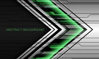 Abstract green silver grey metal black cyber arrow direction speed futuristic technology geometric design modern background vector