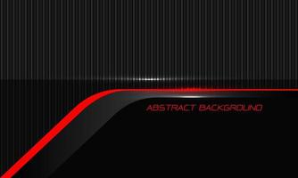 Abstract red line cyber black on grey metallic corrugated pattern design modern futuristic background vector