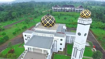 Bandung, West Java-Indonesia - April 21, 2022 - Beautiful aerial view, Great Mosque of Islamic Center Kuningan Regency. video