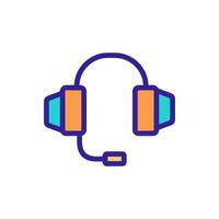 headphone with integrated microphone icon vector outline illustration