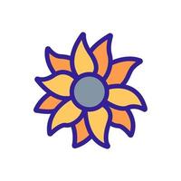 organic sun flower icon vector outline illustration