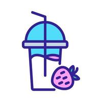 strawberry cocktail icon vector outline illustration