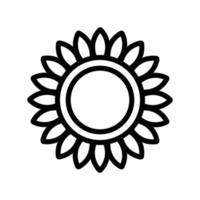 sunflower ripened with frequent leaves icon vector outline illustration