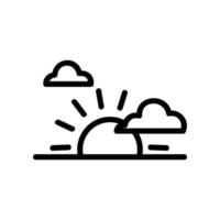 sunset clouds icon vector outline illustration