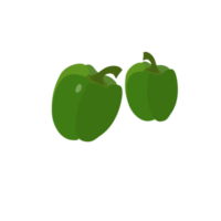 green sweet pepper on transparent background png