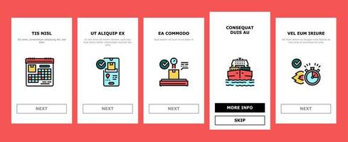 Delivery Service Application Onboarding Icons Set Vector