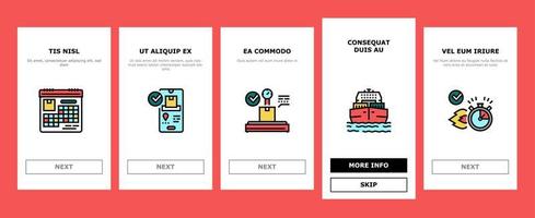 Delivery Service Application Onboarding Icons Set Vector