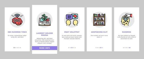 Knowledge And Mind Intelligence Onboarding Icons Set Vector