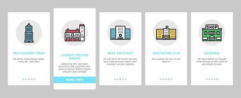Building Architecture Onboarding Icons Set Vector