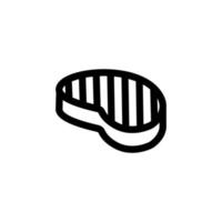 steak meat icon vector. Isolated contour symbol illustration vector