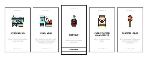 Maple Syrup Delicious Liquid Onboarding Icons Set Vector