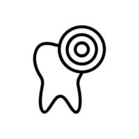pain tooth icon vector. Isolated contour symbol illustration vector
