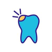 tooth decay on the teeth of the icon vector. Isolated contour symbol illustration vector