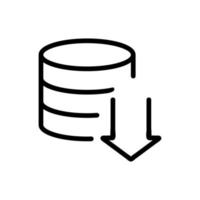 the database is an icon vector. Isolated contour symbol illustration vector