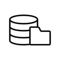 the database is an icon vector. Isolated contour symbol illustration vector