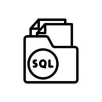 the database is an icon vector. Isolated contour symbol illustration vector