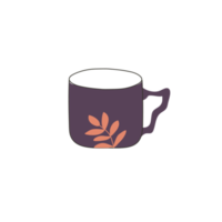 dark brown tea cup on transparent background png