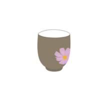 brown tea cup on transparent background png