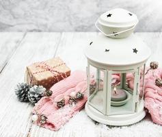 Christmas lantern and decorations photo