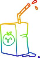 rainbow gradient line drawing apple juice box vector