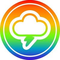 storm cloud circular in rainbow spectrum vector
