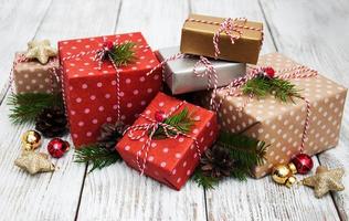 cajas de regalo de navidad foto