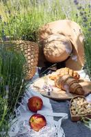 A summer picnic in a lavender field photo