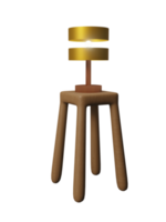 lámpara de oro sobre mesa de madera png