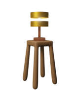 Goldlampe auf Holztisch png