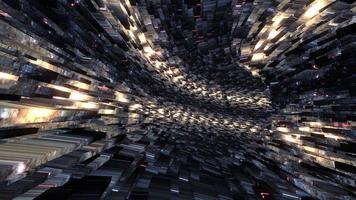 boucle abstraite 3d tunnel d'énergie de distorsion hyperespace futuriste video