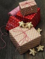 Christmas gift boxes photo