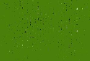 Light Green vector texture with mathematic symbols.