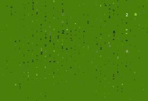 Light Green vector texture with mathematic symbols.