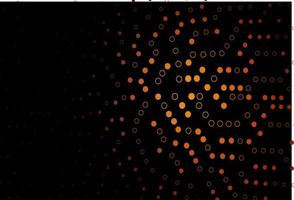 Dark Orange vector background with bubbles.