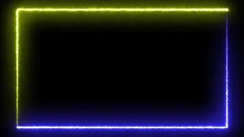 Loop motion glowing futuristic laser neon shine frame border at night , sparkle fire rectangle electricity flare energy graphic animation, creativity colours elegance fantasy glittering fluorescent video