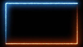 loop movimento brilhante futurista laser neon brilho moldura fronteira à noite, brilho fogo retângulo eletricidade flare energia gráfico animação, criatividade cores elegância fantasia brilhante fluorescente video