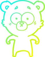 cold gradient line drawing surprised bear cartoon vector