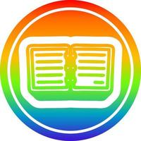 note book circular in rainbow spectrum vector