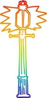 rainbow gradient line drawing cartoon lamp post vector