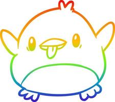 rainbow gradient line drawing cute penguin vector