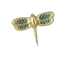libellula in ceramica decorativa in volo isolata su sfondo bianco con ritaglio png
