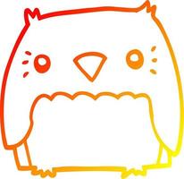 warm gradient line drawing cute cartoon owl vector
