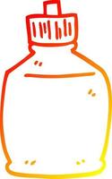 warm gradient line drawing cartoon squirt bottle vector