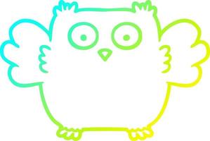 cold gradient line drawing cute cartoon owl vector